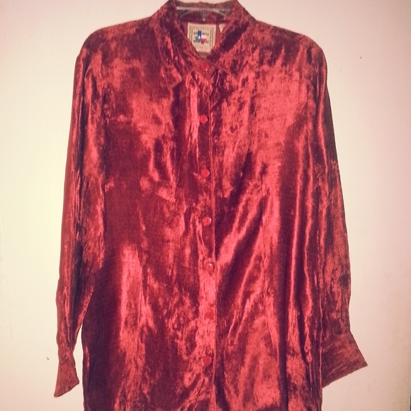Don’t Mess With Texas women velvet blouse shirt Long Sleeve, RED, Small, New-WOT - Picture 3 of 7